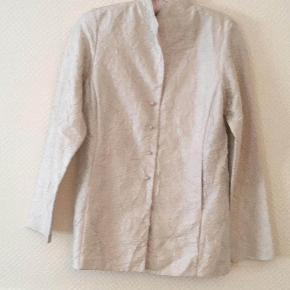 Eileen Fisher crushed silk jacket